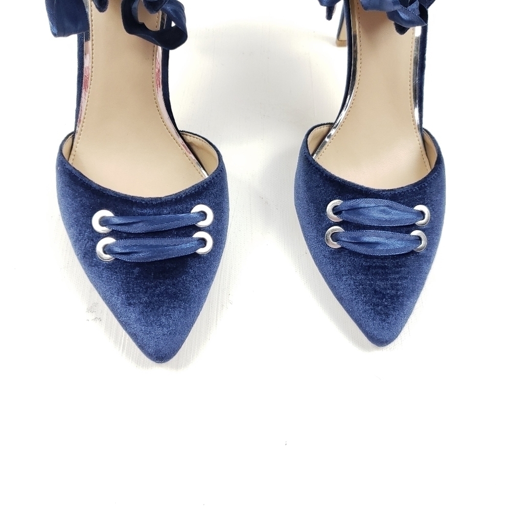 Badgley mischka jewel velvet laluna lace corset ankle heels size 10 - Picture 9 of 10